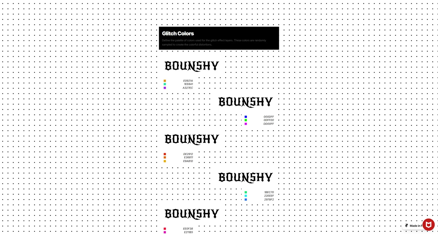 Bounshy - Glitch Colors - Old Framer Hero